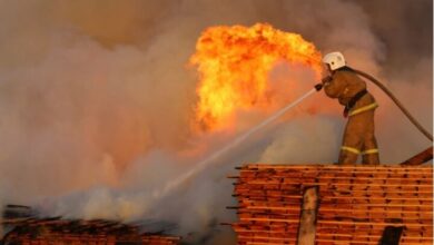 A fire broke out in the capital of Kazakhstan