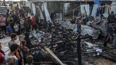 Day 256 of Al-Aqsa storm 5 martyrs in the bombardment of a refugee tent in Rafah