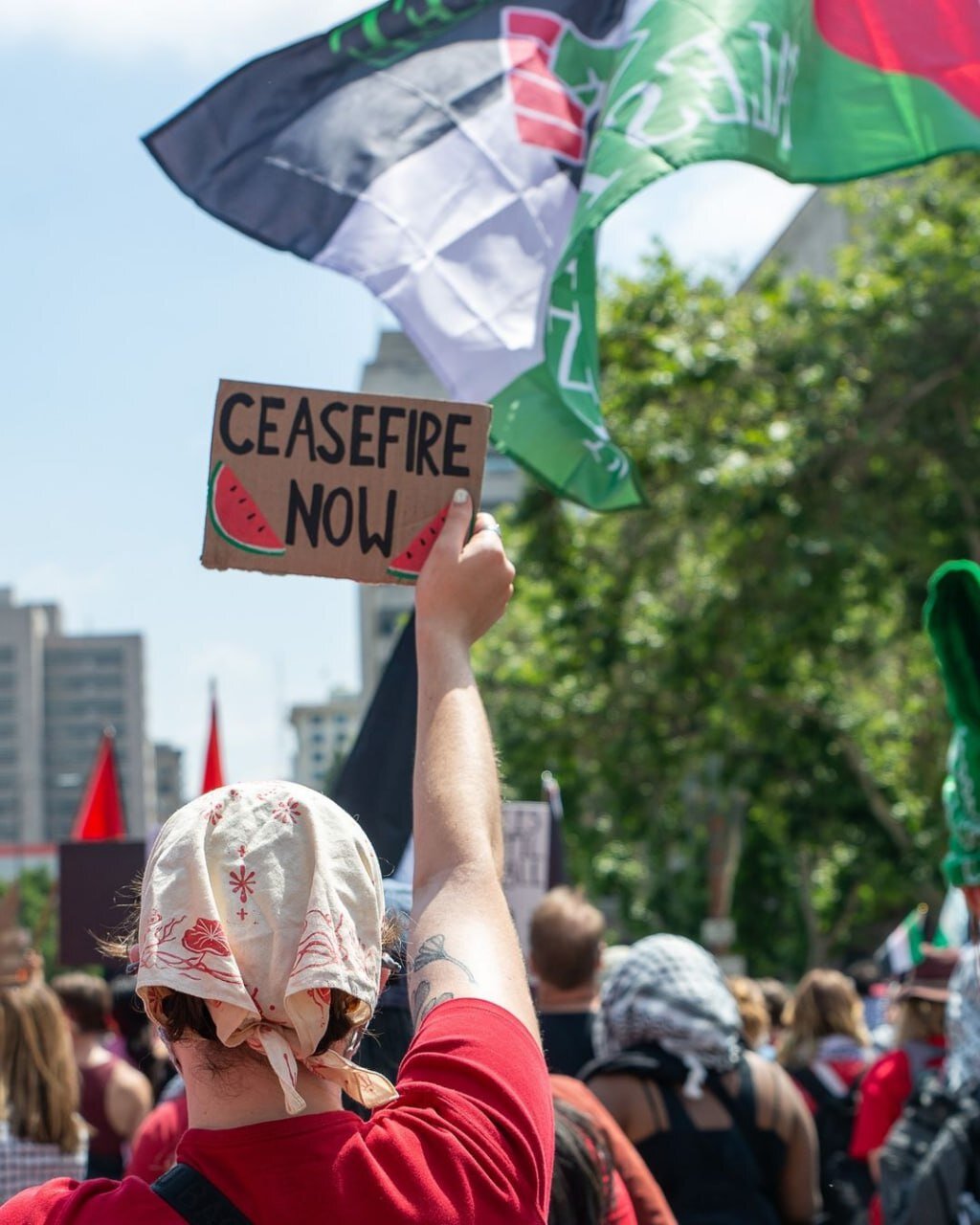 تظاهرات حمایت از مردم فلسطین در لس‌آنجلس آمریکا+ تصاویر