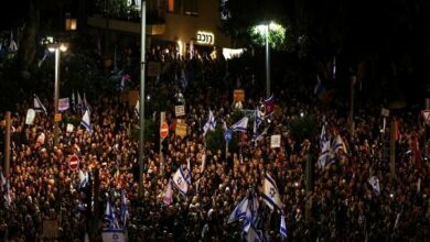 Mass demonstration of prisoners’ families in front of the Tel Aviv Knesset