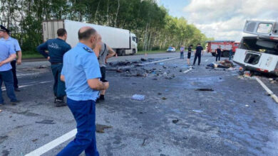 The accident in Russia left at least 23 dead and injured