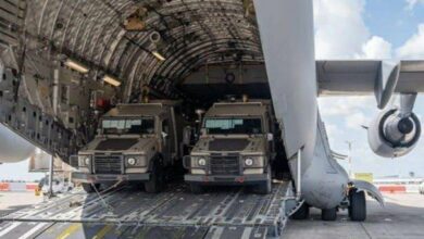 The landing of 10 planes carrying American weapons in the occupied territories