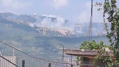 A massive fire in Al-Jalil following a Hezbollah missile attack