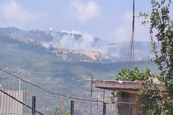 A massive fire in Al-Jalil following a Hezbollah missile attack