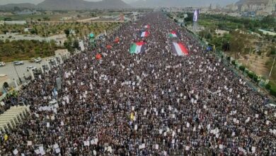 A massive march of Yemenis in Sana’a in support of Gaza