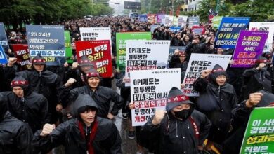 A nationwide strike by Samsung workers in South Korea