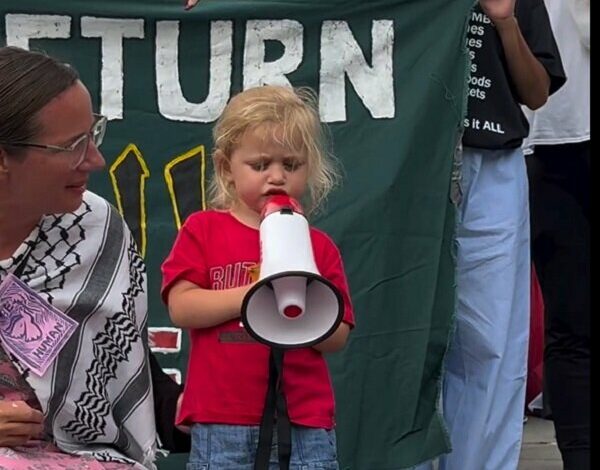 American child’s support for the freedom of Palestine with children’s language