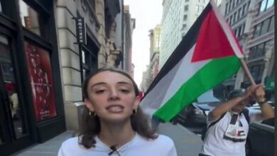 Demonstration of anti-war activists in New York in response to the continuing atrocities in Gaza