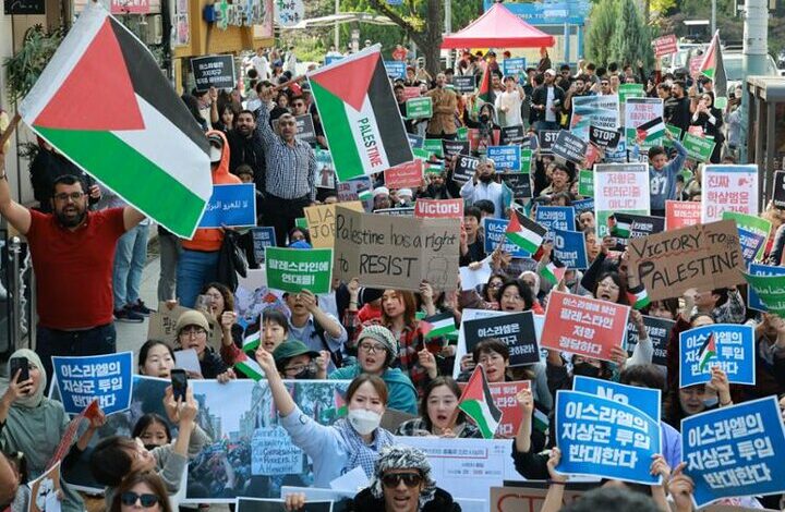 Demonstration of South Korean people in support of Gaza