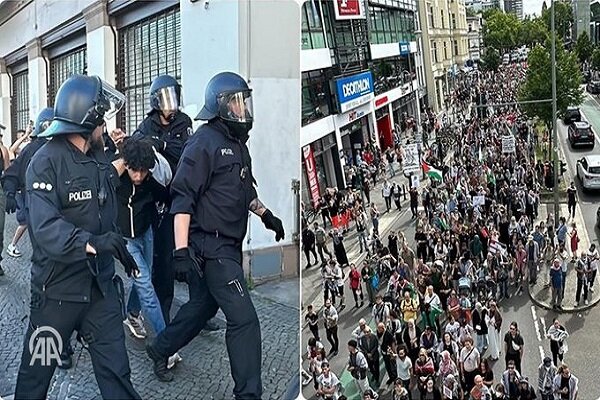 German police attacked Palestinian supporters in Berlin