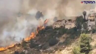 Hizbollah set fire to Kiryat Shmona + video