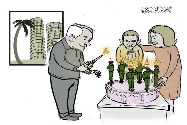 Netanyahu’s son’s birthday cake and blowing out the candle of life of Zionist soldiers