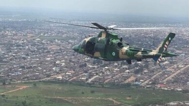 Nigerian army helicopter crash/pilot was rescued