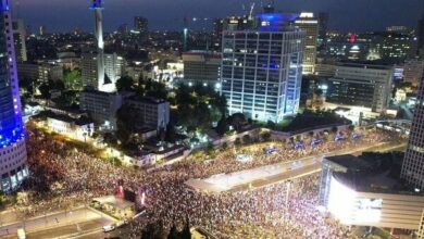 Protest demonstrations by Zionists in “Tel Aviv”