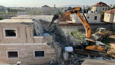 The moment of the destruction of a residential house in the West Bank + video