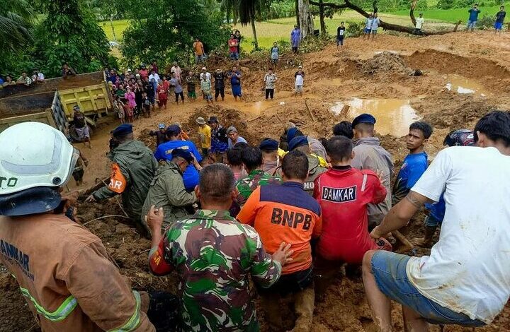 The number of victims of landslides in Indonesia reached 17 people