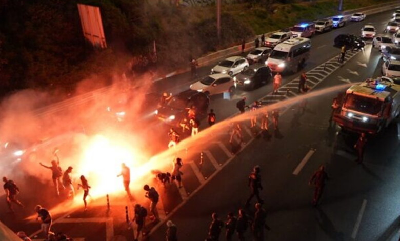 The weekly demonstrations in Tel Aviv turned violent