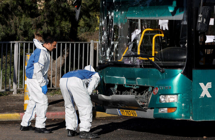 An explosive attack on a bus in the West Bank