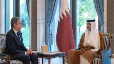 Consultation between the Emir of Qatar and the US Secretary of State regarding Gaza