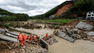 Floods and landslides in China left 19 dead and injured