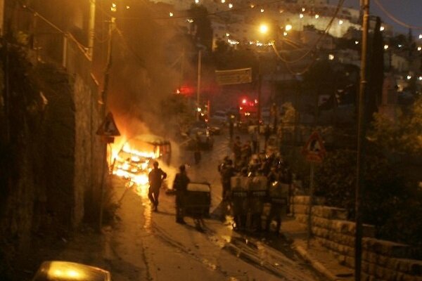 Hearing the sound of successive explosions in the West Bank