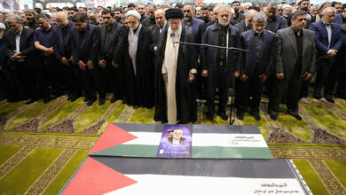 Imam Khamenei led funeral prayer for Martyr Ismail Haniyeh & his companion