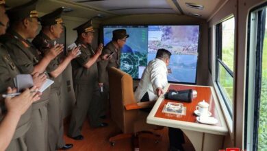 Kim tested North Korea’s 240mm missile launcher system with tea