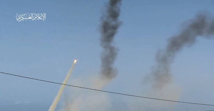 Palestinian resistance missile attack on Karam Abu Salem base