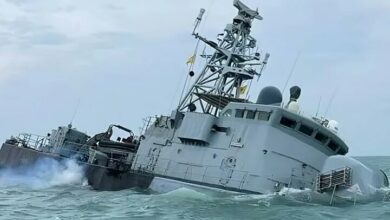 The attack ship of the Malaysian army was completely sunk