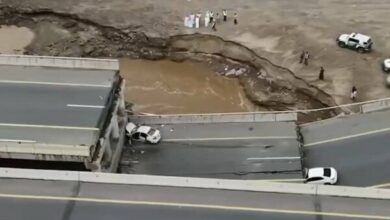 The collapse of a bridge in southern Saudi Arabia following the recent rains