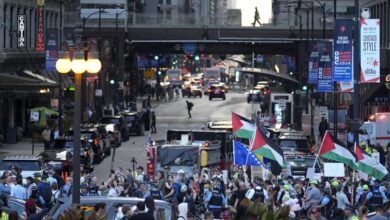 The continuation of the demonstrations of supporters of Palestine in Chicago / the streets are full of protesters