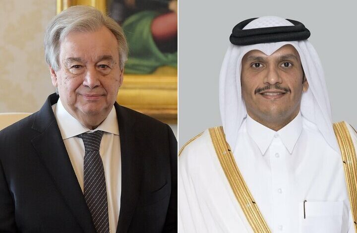 The conversation between the Prime Minister of Qatar and the Secretary General of the United Nations about the Gaza war