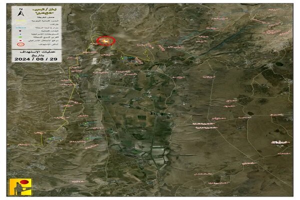 The positions of the Zionists in two occupied towns under the fire of Hezbollah