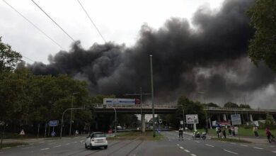 A fire in a chemical factory in Germany