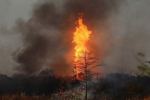 Gas pipeline explosion in Texas, USA