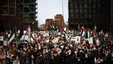 Mass demonstrations of British people in solidarity with Gaza