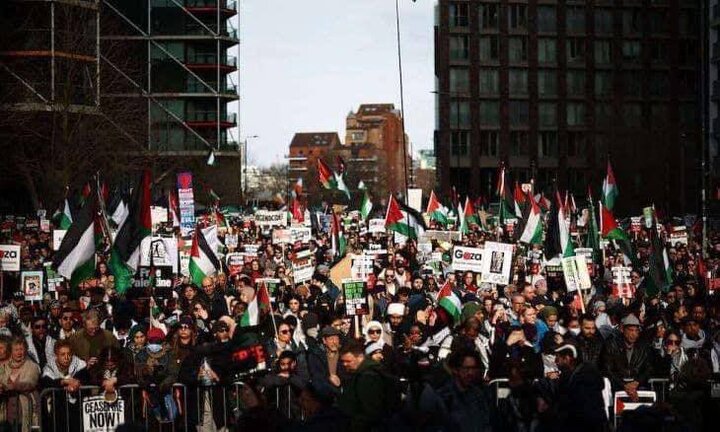 Mass demonstrations of British people in solidarity with Gaza