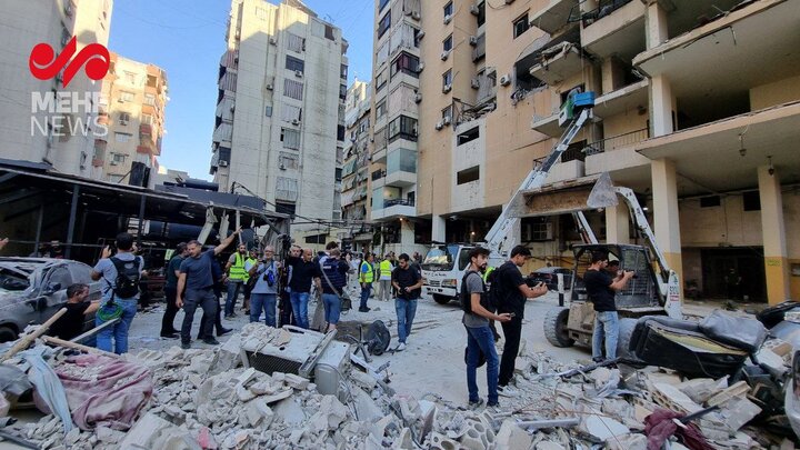 Mehr’s exclusive pictures of the new attack of the Zionist regime on the suburbs of Beirut