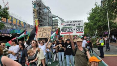 New Zealanders took to the streets in solidarity with Gaza