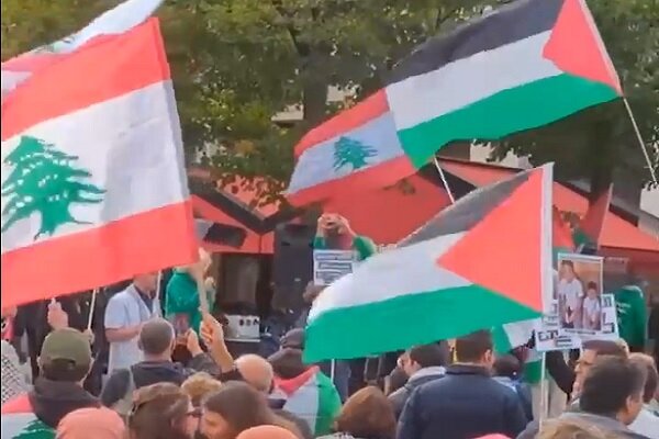 Support demonstration for Lebanon and Palestine in Paris + video