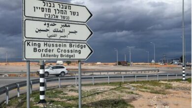 The closure of all land borders between Jordan and occupied Palestine