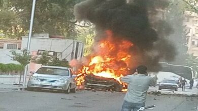 A car was targeted in Damascus + video