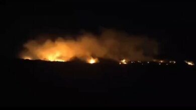 A massive fire in the occupied Galilee after Hezbollah’s rocket barrage