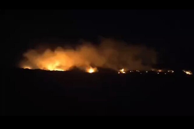 A massive fire in the occupied Galilee after Hezbollah’s rocket barrage