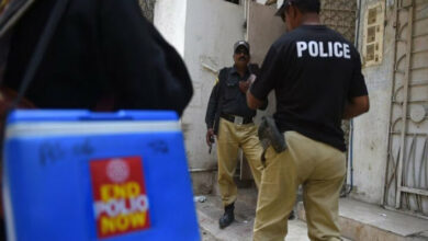 An armed attack on a vaccination center in Pakistan/a policeman was killed