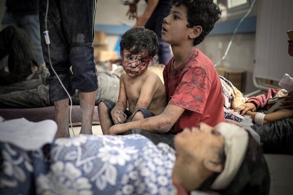 Bombing Palestinian refugee camps and hospitals in the Gaza Strip