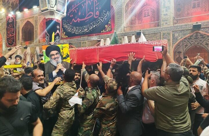 Burial of Martyr Nilforoshan in Najaf Ashraf and circumambulation in the shrine of Hazrat Ali (AS)