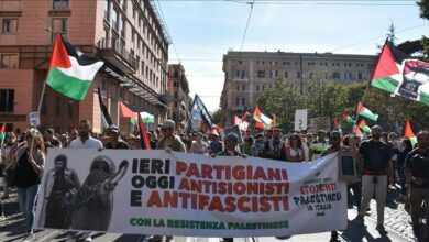 Demonstrations of Italian people to stop the war in Gaza and Ukraine