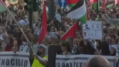 Demonstrations of the people of Italy condemning the crimes committed by the Zionists in Gaza and Lebanon