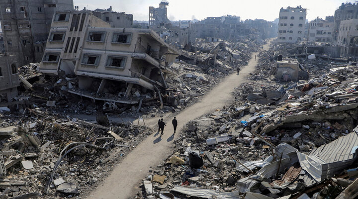 Residential areas in the north of the Gaza Strip are razed to the ground